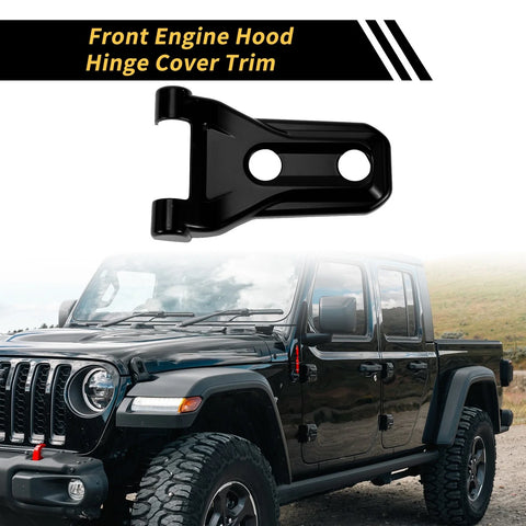 Jeep Wrangler JL JLU (2018-2024) Black 1 x Set Hood Hinge Cover Trim