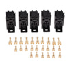 Automotive 5pcs Micro 60A 5-Pin Relay Socket with 25x Copper Terminals