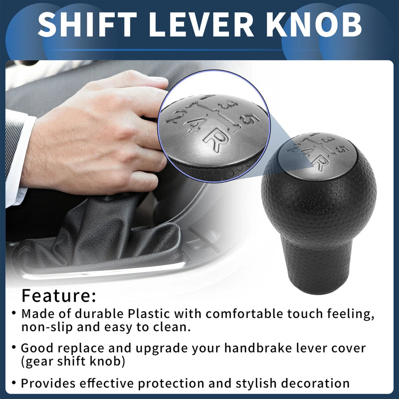 Honda Fit (2002-2008) - Plastic Black Titanium Tone 5 Speed Gear Shift Knob