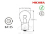Car Reverse / Indicator Light 100 x BA15S 1156 Michiba Bayonet Globes 12V