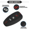 Ford 3 Button Car Key Silicone Black & Red Key Fob Cover