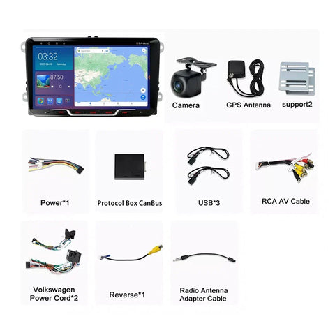 Volkswagen Polo 9 Inch CarPlay Android 13 Head Unit (2010-2014)