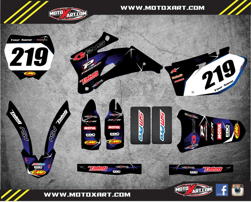 Yamaha YZ 125 / 250 (2006-2014) Barbed Style Stickers Custom Graphics Full Kit