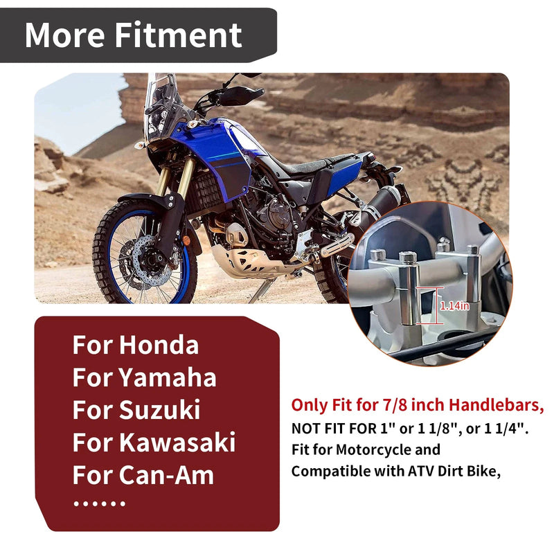 Honda / Yamaha ATV / Dirt Bike 30mm Handlebar Risers 7/8" Clamp Kit
