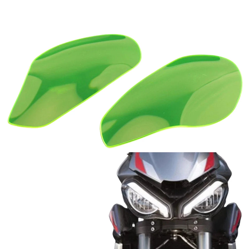 Triumph 765R 765RS 2 x Green Headlight Guard Lens (2020-2024)