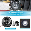 Cafe Racer Motorcycle 6.5" LED Headlight & Spiral Side Mount Bracket