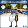 Pair Motorcycle Rear View Mirrors Handlebar Mirrors Plastic Aluminum