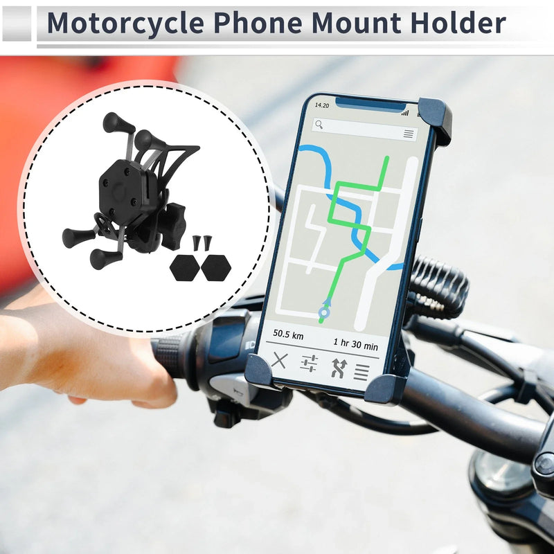 Motorcycle Phone Mount Holder 3.5-6in Rearview Mirror Mount