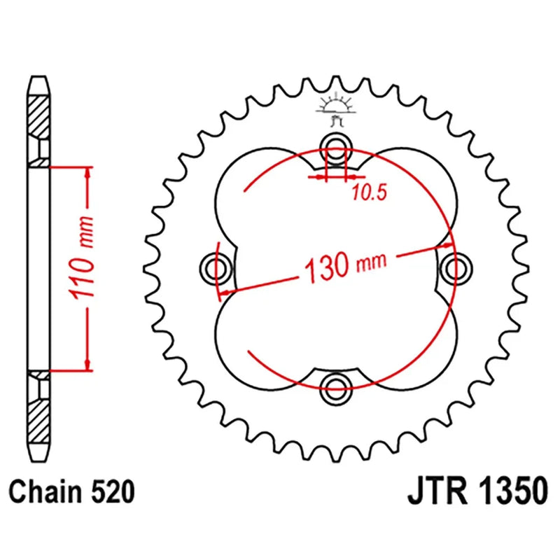 Honda TRX400EX & TRX400X Sportrax JT Sprockets 36-Tooth Rear Sprocket