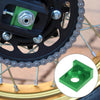 Motorcycle Chain Adjuster Block Tensioner Green Metal 2 x 12mm Hole Dia