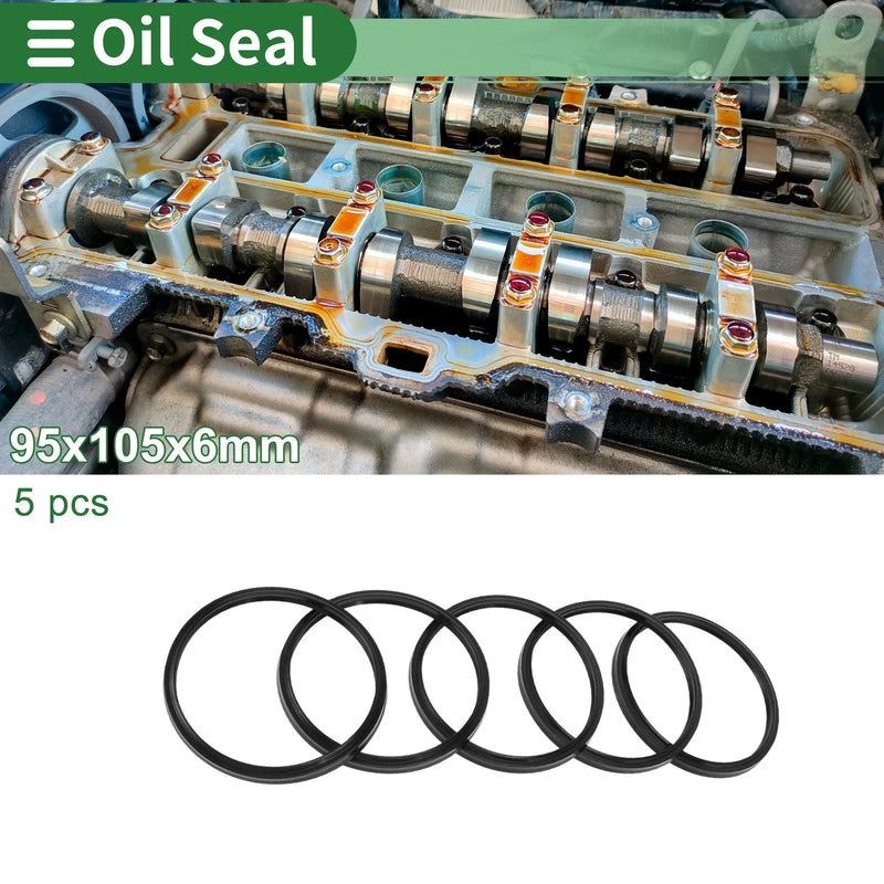 Oil Seal 95x105x6mm NBR Rubber Black 5 Pcs