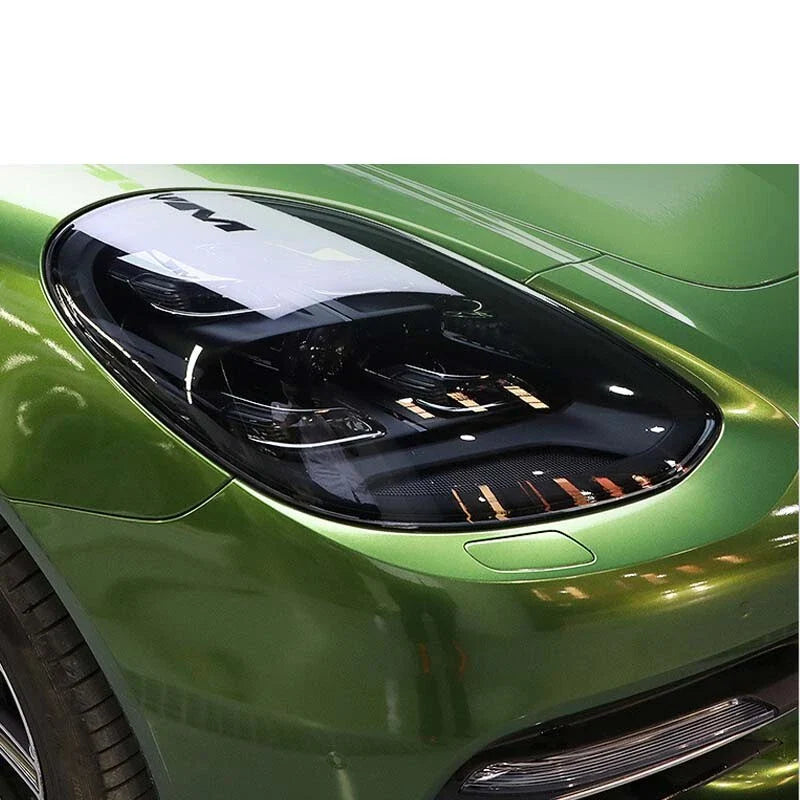 Porsche Macan 718 Car Smoke Black TPU Headlight Sticker Protect Film Fit