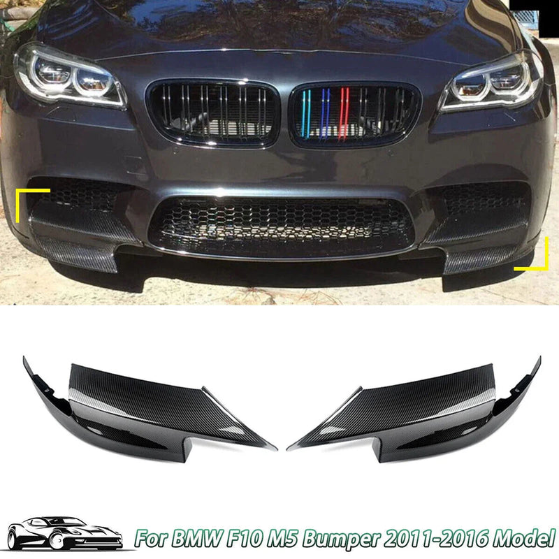 BMW F10 M5 Carbon Fiber Front Bumper Corner Splitter Lip (2011-2017)