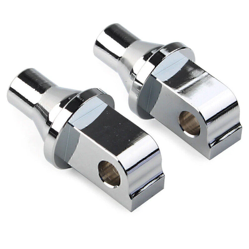 Yamaha, Honda, VTX, Suzuki Chrome Front/Rear Tapered Foot Peg Adapters