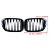 BMW G01 X3 X3M G02 X4 2018-2021 Glossy Black Front Hood Kidney Grille