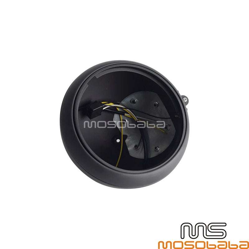 Harley Chopper 7" Black Round Headlight Housing