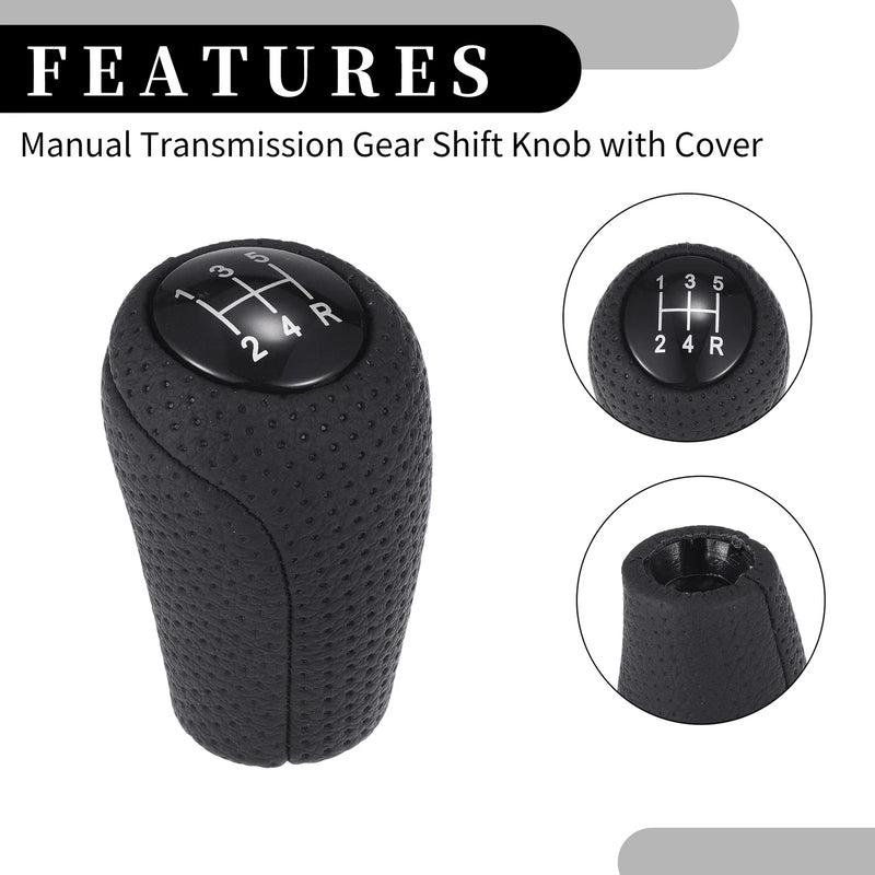 Mazda 626 (1993-2002) Black Plastic Leather 5 Speed Manual Gear Shift Knob