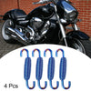 Motorcycle 4 x 55mm Exhaust Pipe Spring Stainless Steel Blue
