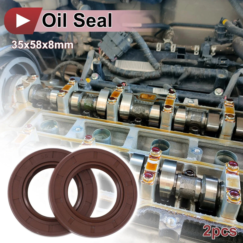 Make Model Oil Seal 35x58x8mm Brown 2 x Seal Ring Rotary Seal FKM Rubber