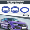 Honda Civic 3 x Blue AC Knob Covers & Engine Start Button Cover (2016-2021)