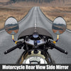 Motorcycle 1 Pair 8mm Screw Rear View Mirror Universal Carbon Fiber Pattern