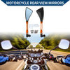 Motorcycle M8/M10 Triangle Rear View Mirrors Aluminum Alloy Black Orange