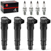 Kawasaki Ninja ZX-14 ZX-14R ZX-10R 4x Ignition Coil Iridium Spark Plug (2004–2015)