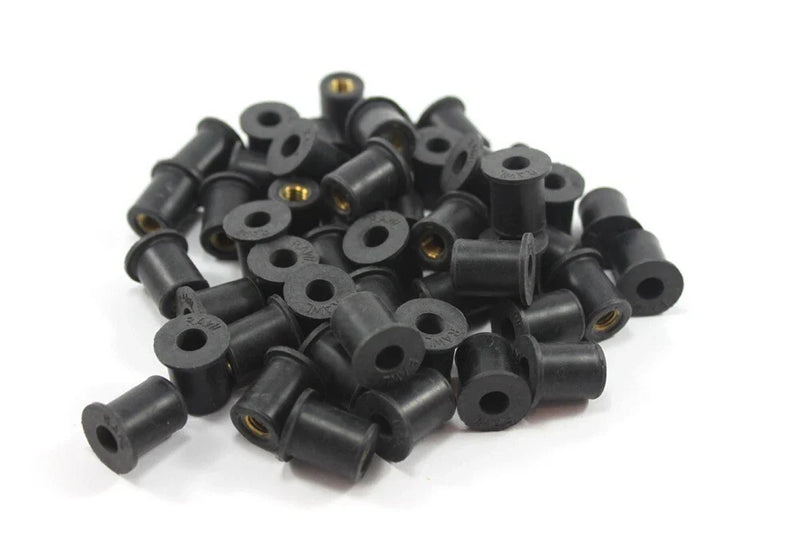 Lotus Elise S1 50 x Caoutchouc Écrous M6 6mm Fil 13mm Od Rubnuts