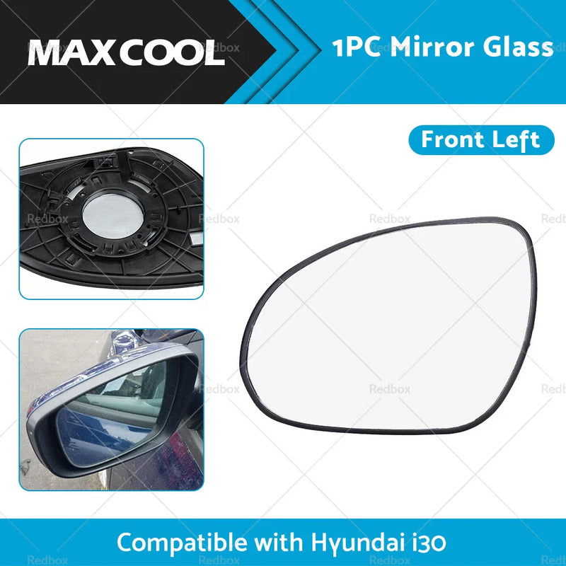 Hyundai i30 Left Side Mirror Glass with Back Plate (2007-2012)