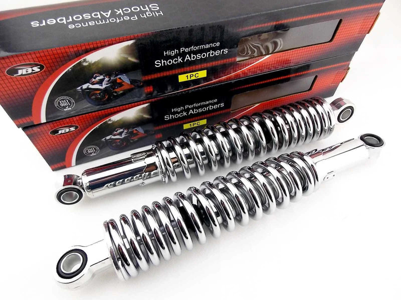 Yamaha YBR125 340mm JBS Chrome Rear Shock Absorbers