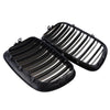 BMW E70 E71 X5 X6 2 x Front Kidney Grilles Matte Black (2007-2013)