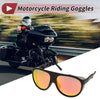 Motorcycle Riding Goggles Red Lens Black Frame Tri-acetel Cellulose PC