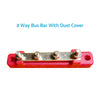 Black Red 6 Way Bus Bar Power Distribution Terminal Block 12V 150A