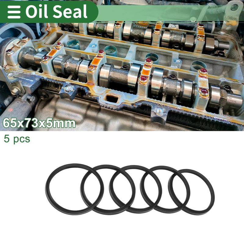 Make Model Oil Seal / 65x73x5mm / Rotary shaft seal NBR Black 5 Pcs