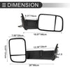 Dodge Ram 1500 with Turn Signal Light Black 2 x Tow Mirrors (2009-2018)