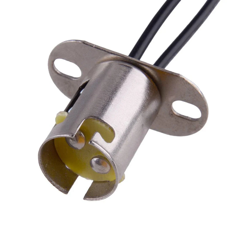 Universal Fit BAY15D LED Light Bulb Socket Holder with Wiring Cable