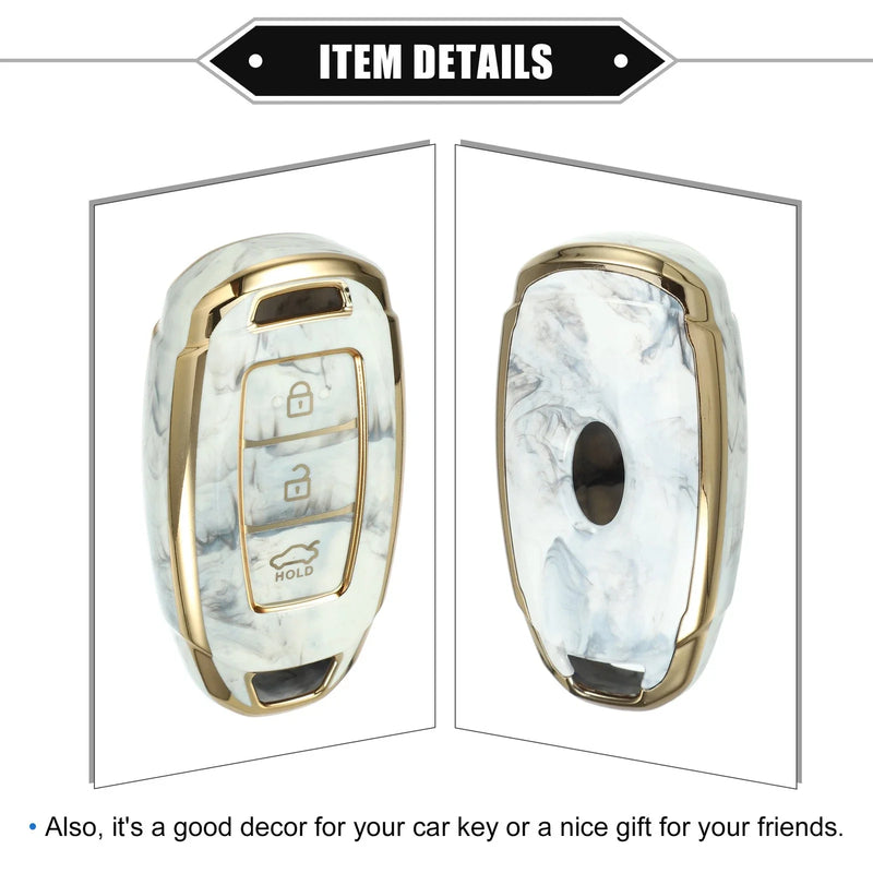 Hyundai Accent Tucson, 3 Button TPU Gray Key Fob Cover (2010-2023)