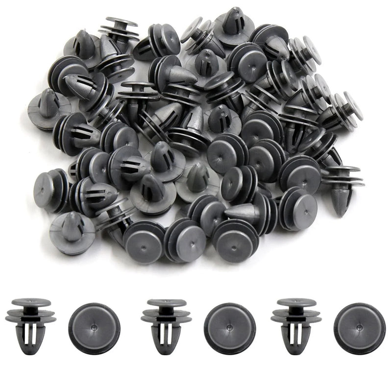 Honda 50 x Gray Plastic Car Rivets Bumper Retainer Clips 9mm