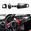 Fiat 500 2016-2023 2pc Dry Gloss Carbon Fiber Dashboard Panel Cover Trim Kit
