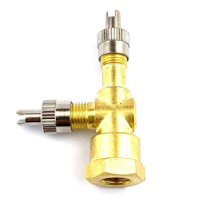Motorcycles Car - Pure Copper 3 x TPMS Valve Tee Adapter Connectors