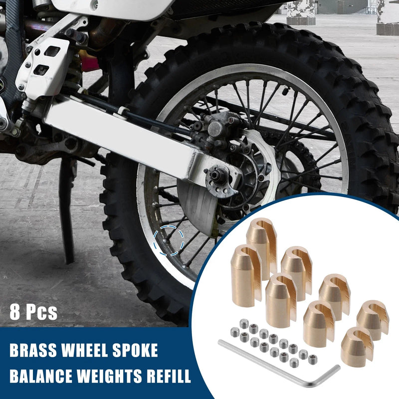 Motorcycle 8pcs/Set Brass Wheel Spoke Balance Weights Refill with Wrench