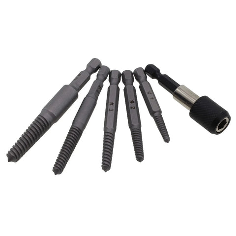 Pipes Bolt Easy Out Tool 6 x Stud Screw Extractor Remover