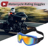 Motorcycle Riding Red Lens Blue Frame PC PU Sunglasses Goggles
