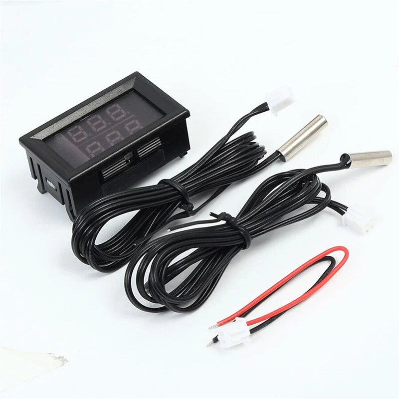 Car Red Blue LED Dual Digital Display Intercooler Supercharger Temp Gauge