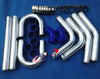 Cars 2.25" Aluminum Universal Intercooler Turbo Piping Kit + Blue Hoses