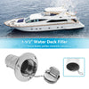 1-1/2" Marine Boat Keyless Water Deck Fill Filler Polished 316 Stainless Steel