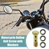 Motorcycle 2 x M8x1.25 32mm Hollow Bolt Screw with Washer Set