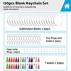 120PCS Sublimation Blanks Keychains Ornament Set with Tassels