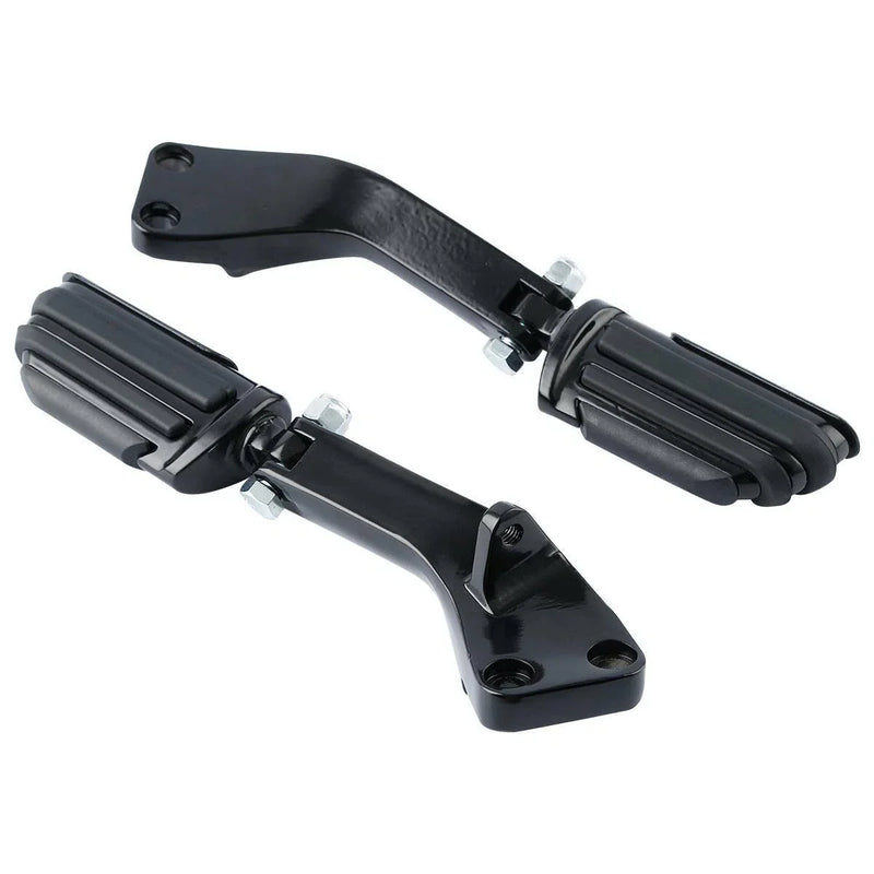 Harley Dyna Fat Bob Low Rider Super Glide Black Rear Footpeg Mounts (2006-2017)