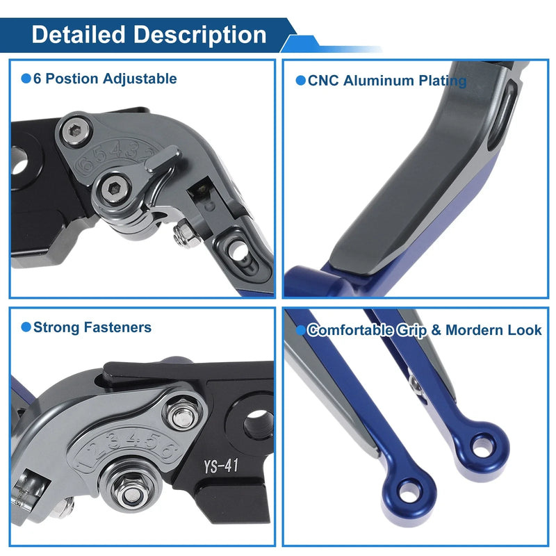 Suzuki GSXR150 (2017-2020) - Titanium Blue Adjustable Brake Clutch Levers